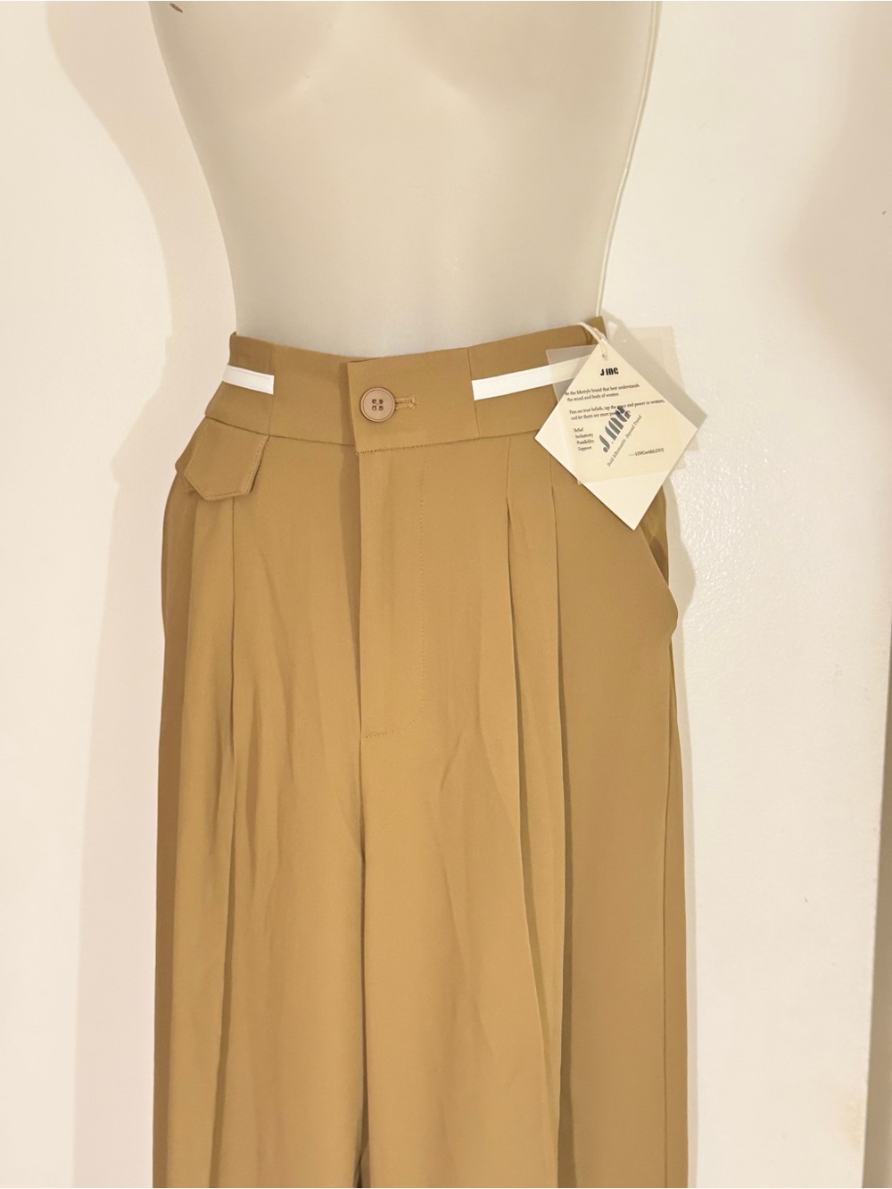J.ING Camel High-Waist Pleated Maxi Skirt